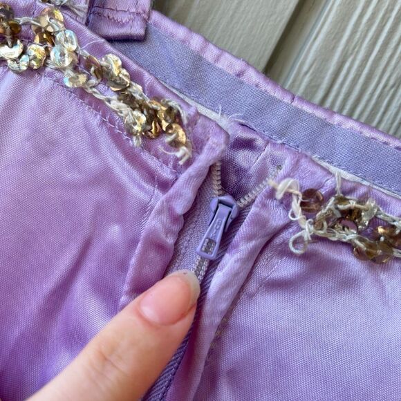 VTG 50s/60s Custom Sewn Lilac Satin Costume Dress w/ Shorts Rapunzel Style - Picture 5 of 11